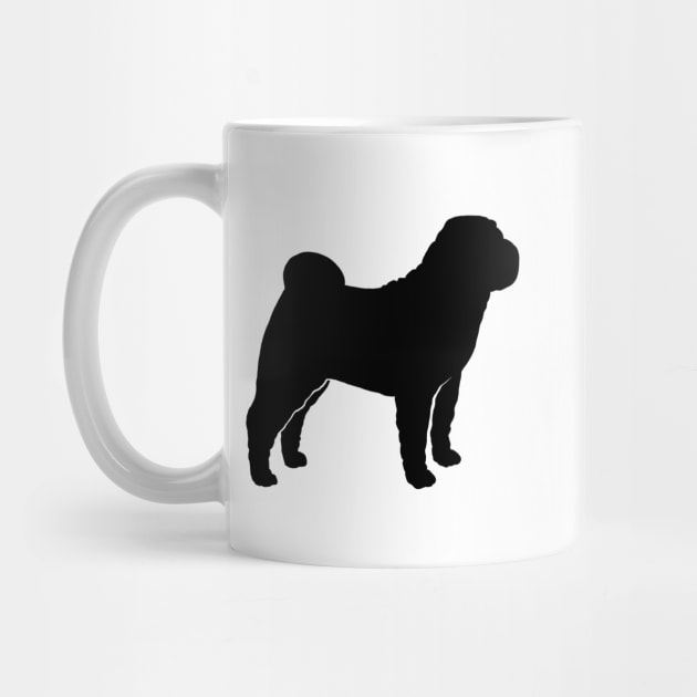 Black Chinese Shar-Pei Silhouette by Coffee Squirrel